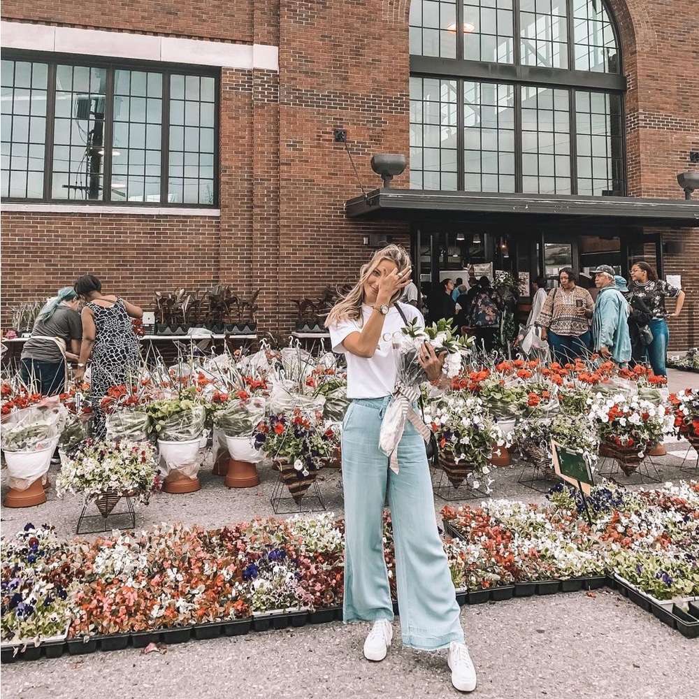 Forever 21 Light Blue Flare Pants
